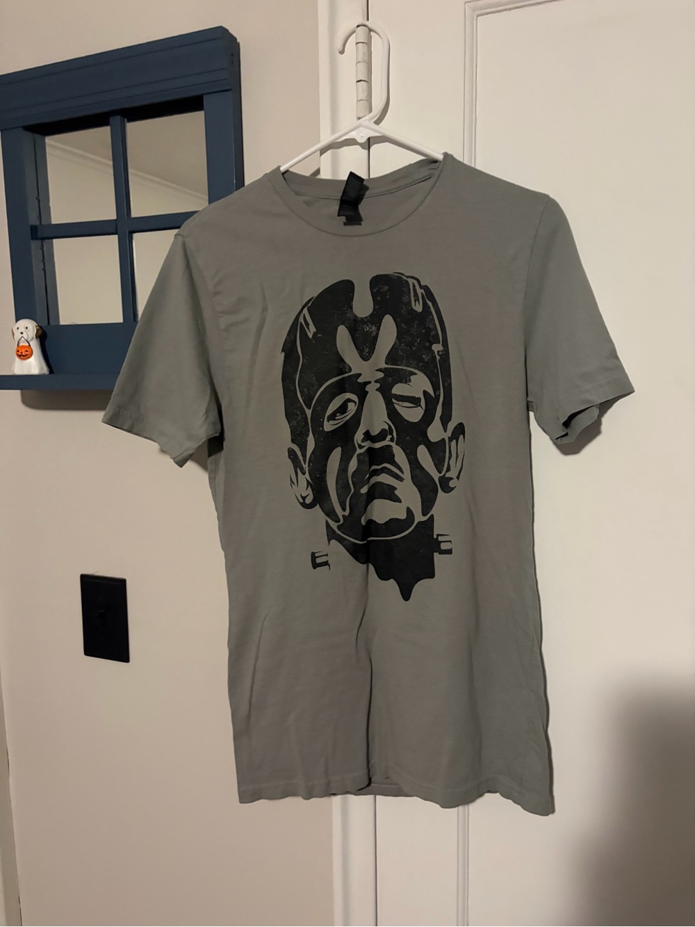 Men's Short Sleeve T-Shirt in Gray Green Frankenstein tee